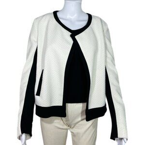 PRE-OWNED - Ann Taylor Ivory  and Black Jacket Size Small